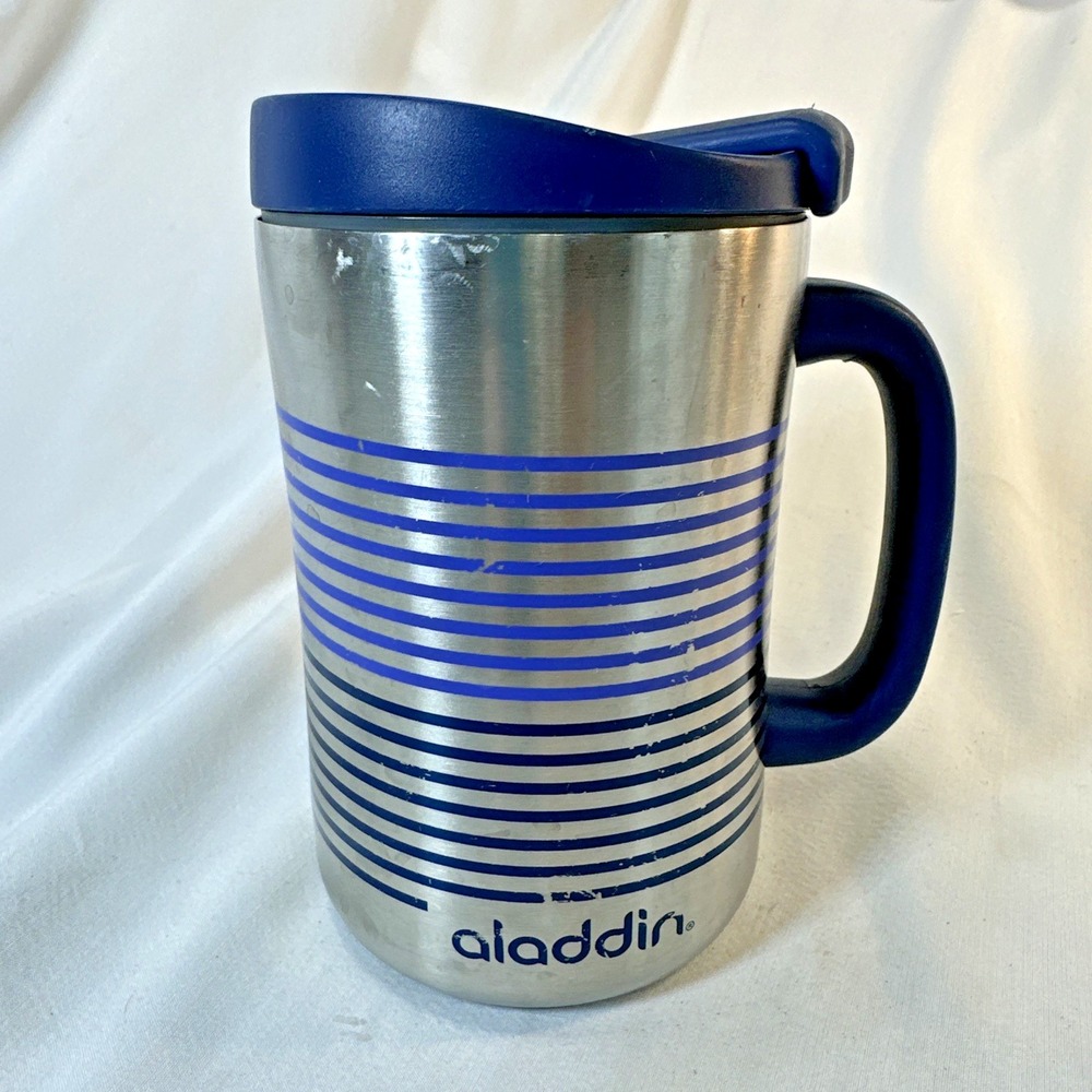 Vintage Aladdin 16oz  Insulated Travel Coffee Mug Tumbler Cup with Lid